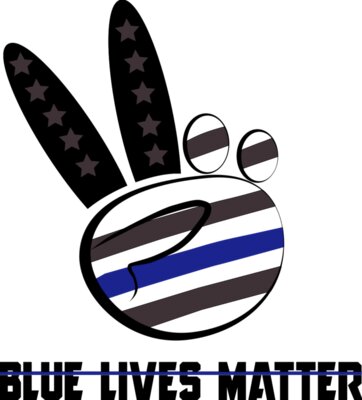 Blue Lives Matter in Peace Symbol