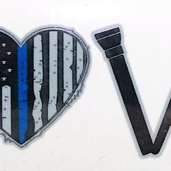 LOVE Thin Blue Line Decal 4in or 6in