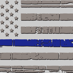 Thin Blue Line Light Distressed Flag Decal 1.25"