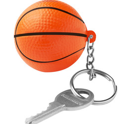 Basketball Shape Stress Ball Keychain