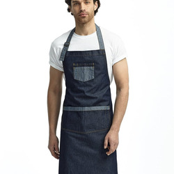 Domain Contrast Denim Bib Apron