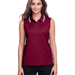 Women's CrownLux Performance® Plaited Tipped Sleeveless Polo