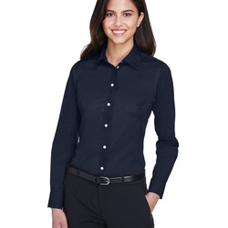 Women's Crown Collection® Solid Stretch Twill Woven Dress Shirt