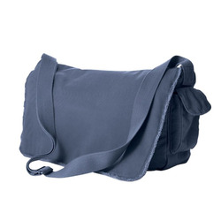 Pigment-Dyed Raw Edge Messenger Bag