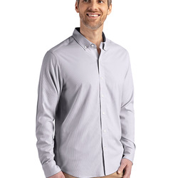 Cutter & Buck Skyline Epic Confidence Recycled Pinstripe Mens Big & Tall Long Sleeve Dress Shirt