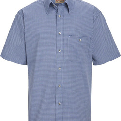 Men's Mini-Plaid Uniform Short Sleeve Shirt