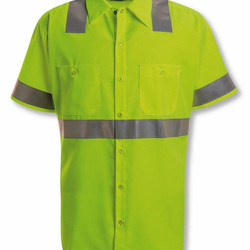 Men's High Visibility Safety Short Sleeve Work Shirt