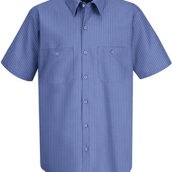 Men's Industrial Stripe Short Sleeve Work Shirt