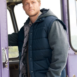 Men's Nylon Vest with Fleece Sleeves