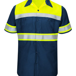 Men's Tall Hi-Visibility Colorblock Ripstop Short Sleeve Work Shirt