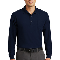 Long Sleeve Silk Touch Polo with Pocket