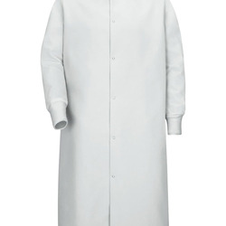 Unisex Gripper-Front Pocketless Butcher Coat With Knit Cuffs