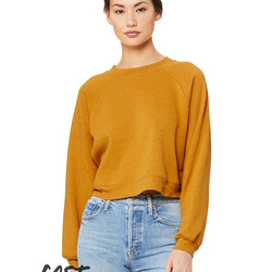 Women's Crop Raglan Fleece Crewneck Sweatshirt