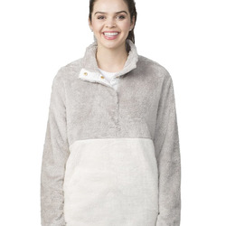 Unisex Fuzzy Half-Snap Fleece Pullover
